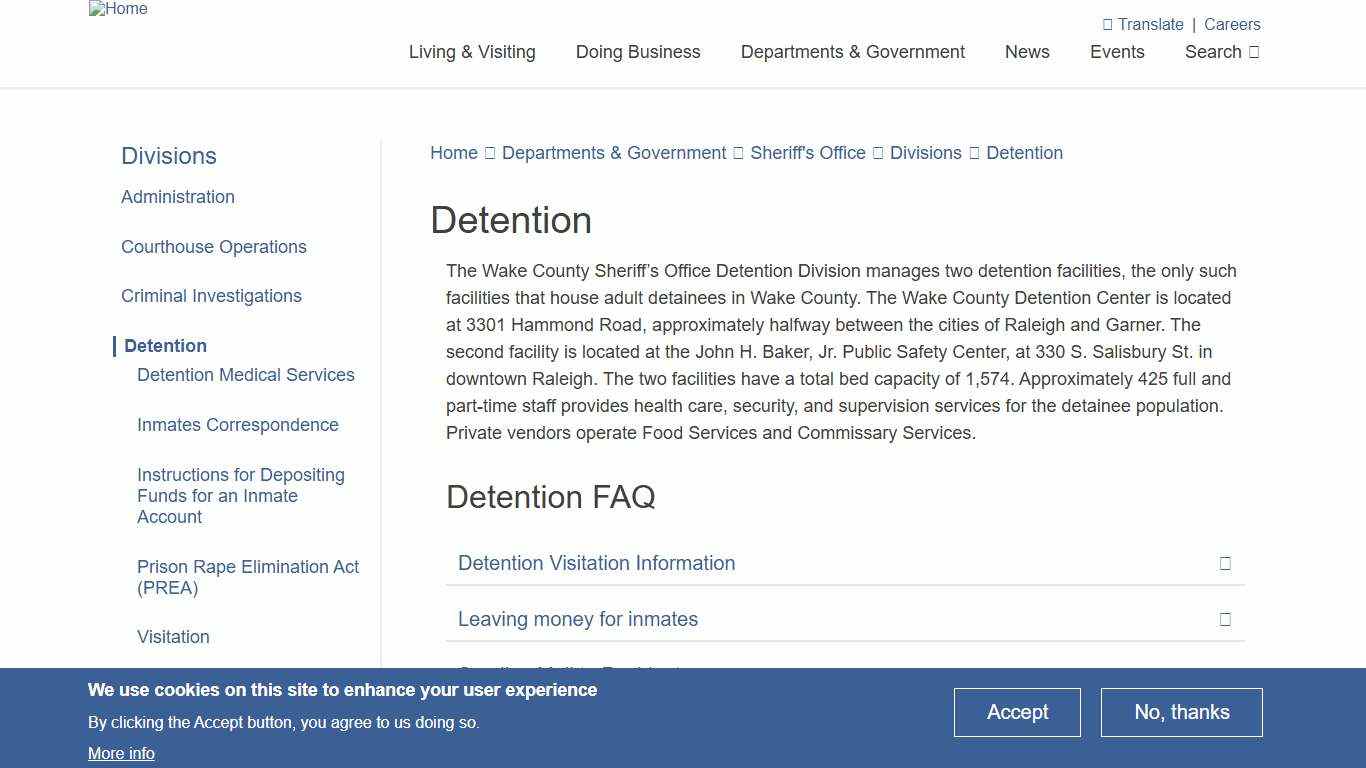 Detention | Wake County Government